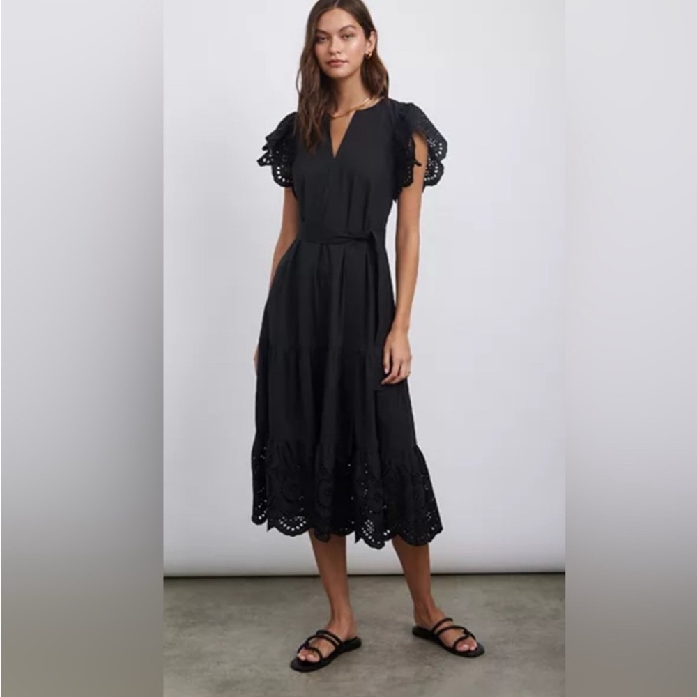 Rails Gia Eyelet Sleeve Dress, Black - S